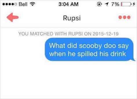 tinder pickup lines example