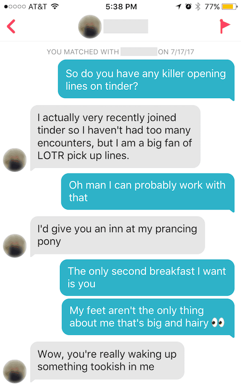 Tinder first lines