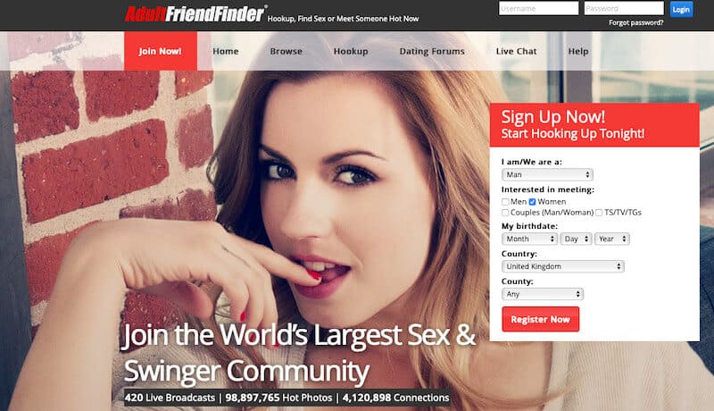 Adult Friend Finder hookup site