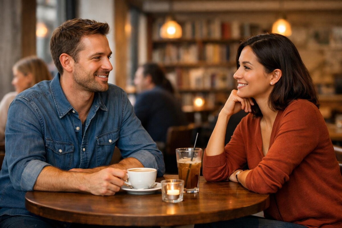 First Date Tips advice with confident body language and natural conversation