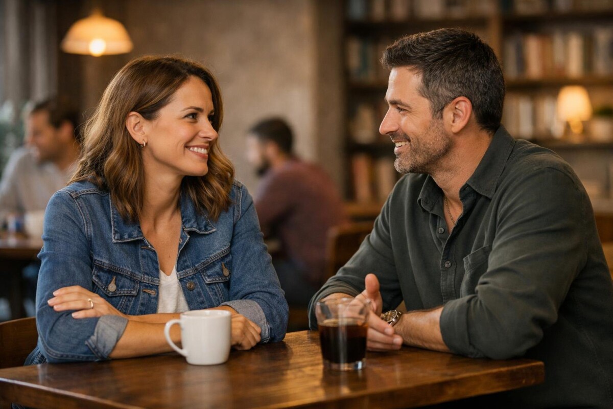 Woman shows interest advice with confident body language and natural conversation
